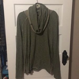 Olive green cowl neck sweatshirt